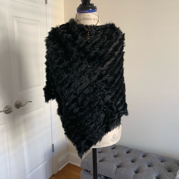 Accessories - Natural Rabbit Fur Poncho